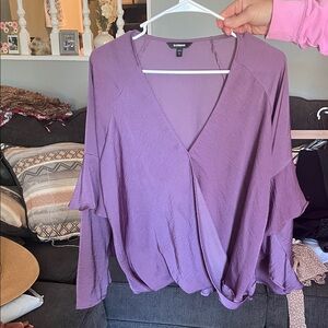 Express Women's Lavender Wrap Blouse